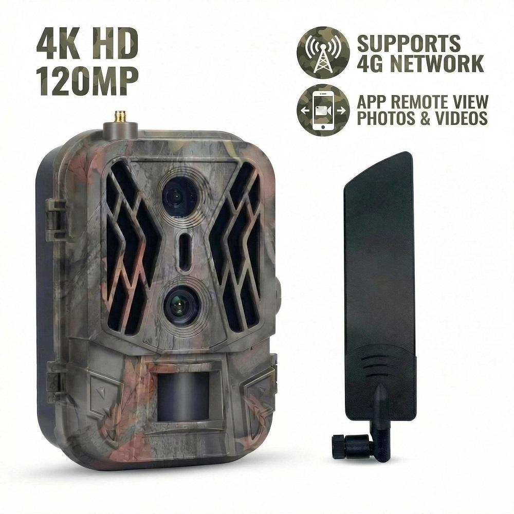 

4G 120MP 4K 8000mAh LI Battery Outdoor Night Vision Dual-Lens Hunting Camera App Control Optional Live Streaming/Cloud/Email/FTP default білий
