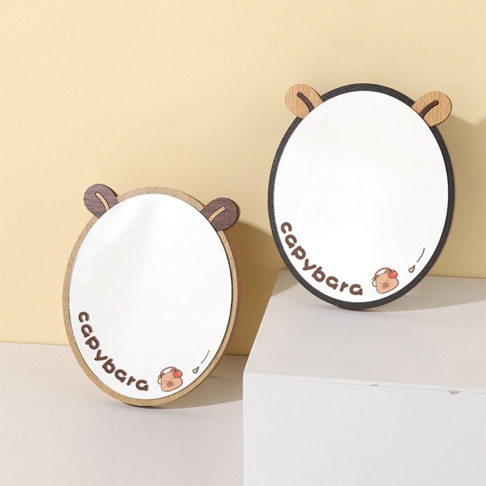 Cartoon Standing Makeup Mirror Adjustable Single-sided Mirror Creative Folding Makeup Mirror  Gift