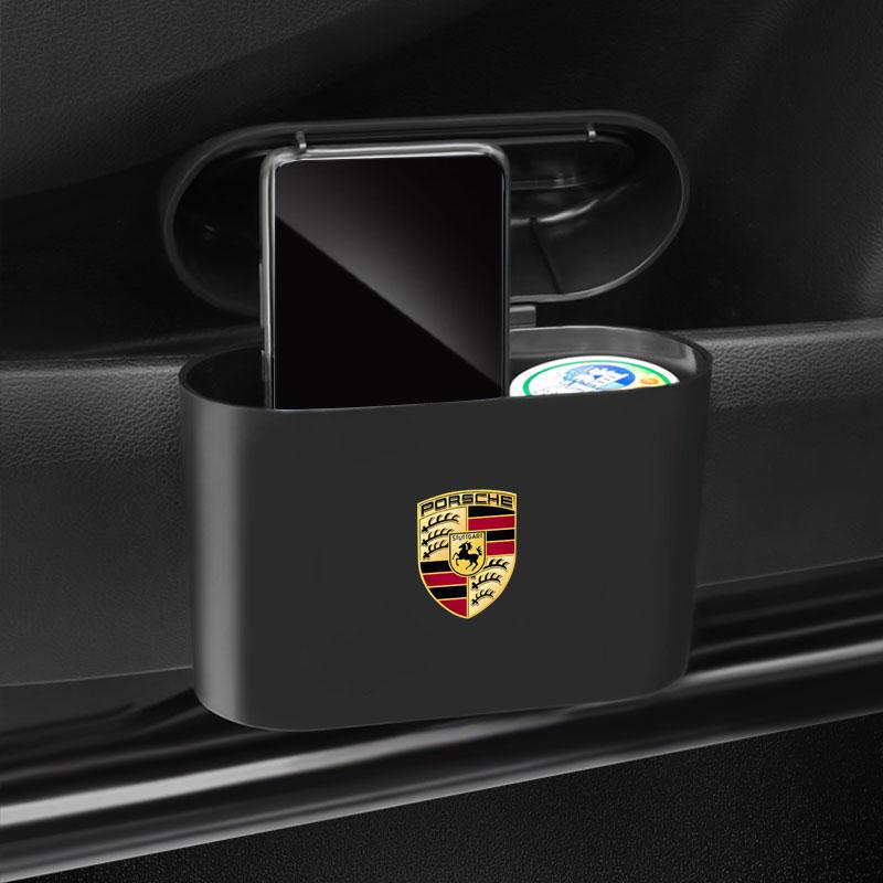 Car Vehicle Case Storage Box Black ABS Square Pressing Trash Can For Porsche Cayenne Macan 911 Gt3 918 928 944 968 Boxster Panamera