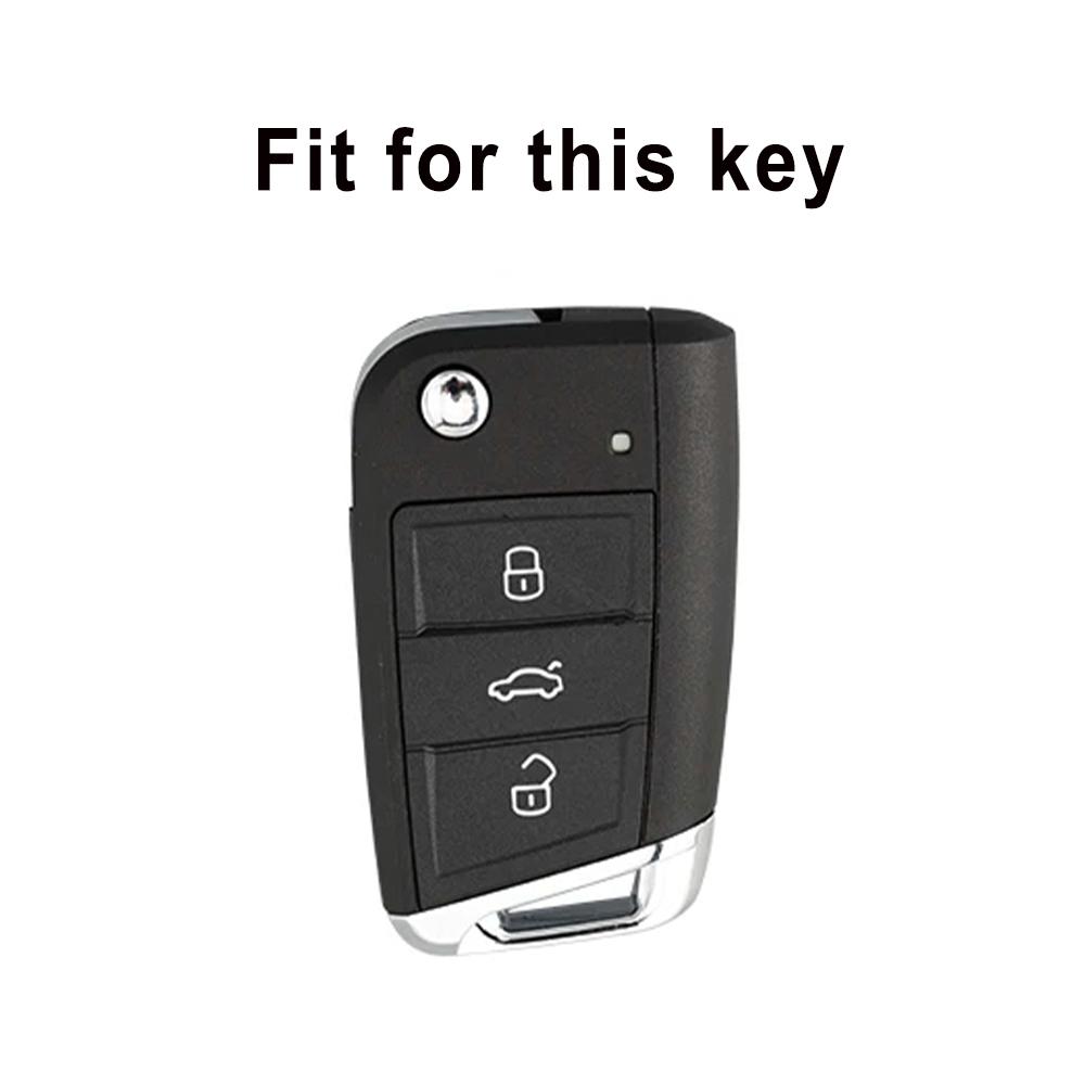 Husă de cheie pliabilă TPU moale cu margine argintie, husă protectoare pentru VW Volkswagen Polo Golf 7 MK7 Tiguan pentru Skoda Octavia A7 SEAT