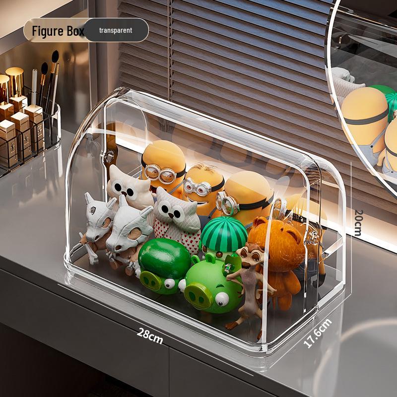 Elegancki dwuwarstwowy pyłoszczelny organizer na kosmetyki z uchylnym wiekiem na makijaż i pielęgnację skóry.