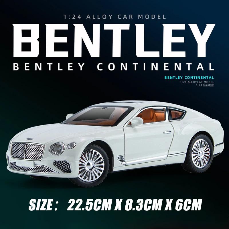 

1/24 Bentley Continental GT, металлическая модель автомобиля из сплава, коллекция автомобилей, имитация литья под давлением, игрушка, световые и звуковые игрушки для детей
