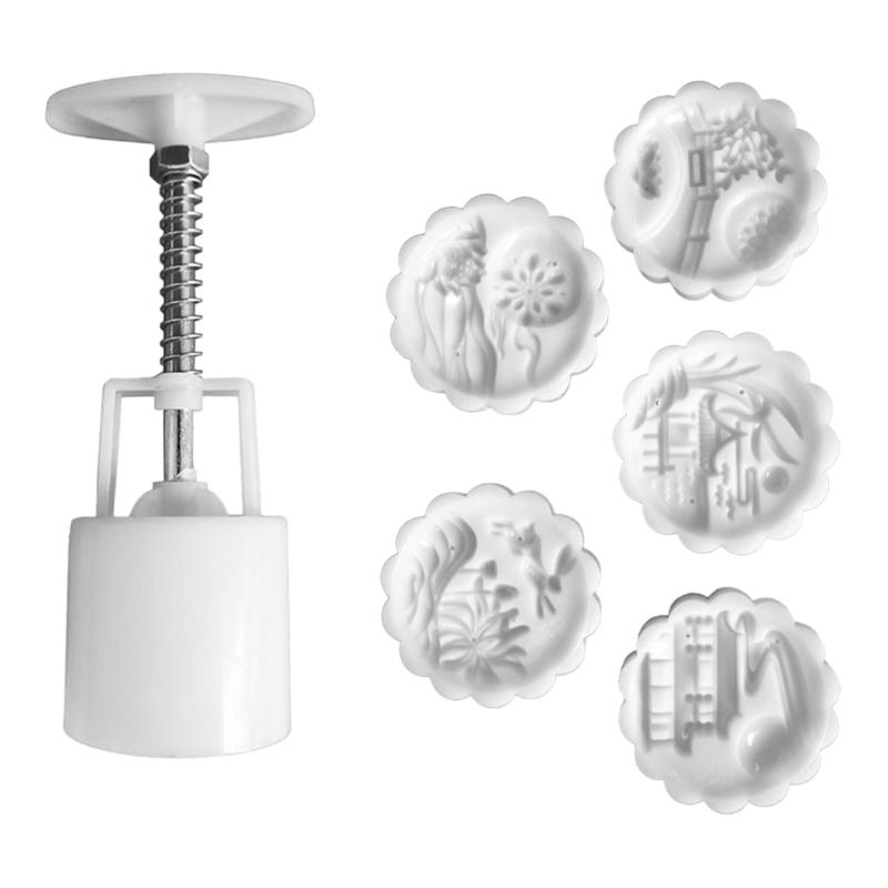 

Unique Pattern Festival Mooncakes Molds Practical Hand Press Mooncakes Molds Beautiful Treat Making Molds for Festival 1