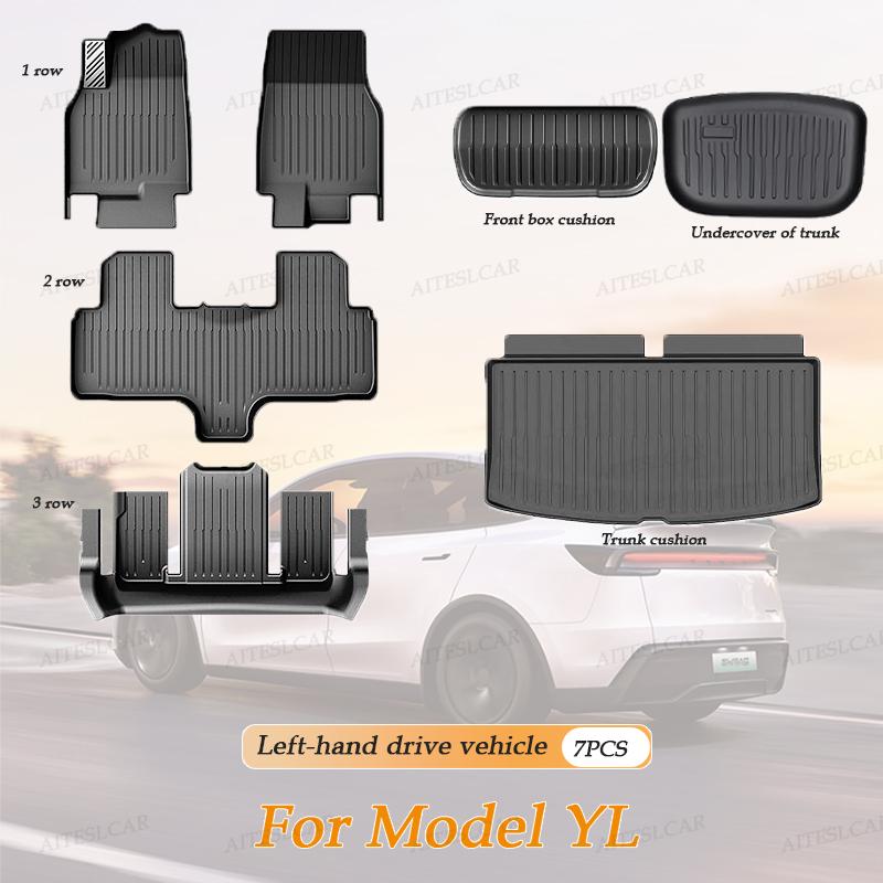 For Tesla Floor Mat Model YL 2026 Car Trunk Mat Set Luggage Mat TPE Waterproof Anti-Slip Set LHD Floor Liner Mat Car Accessorie