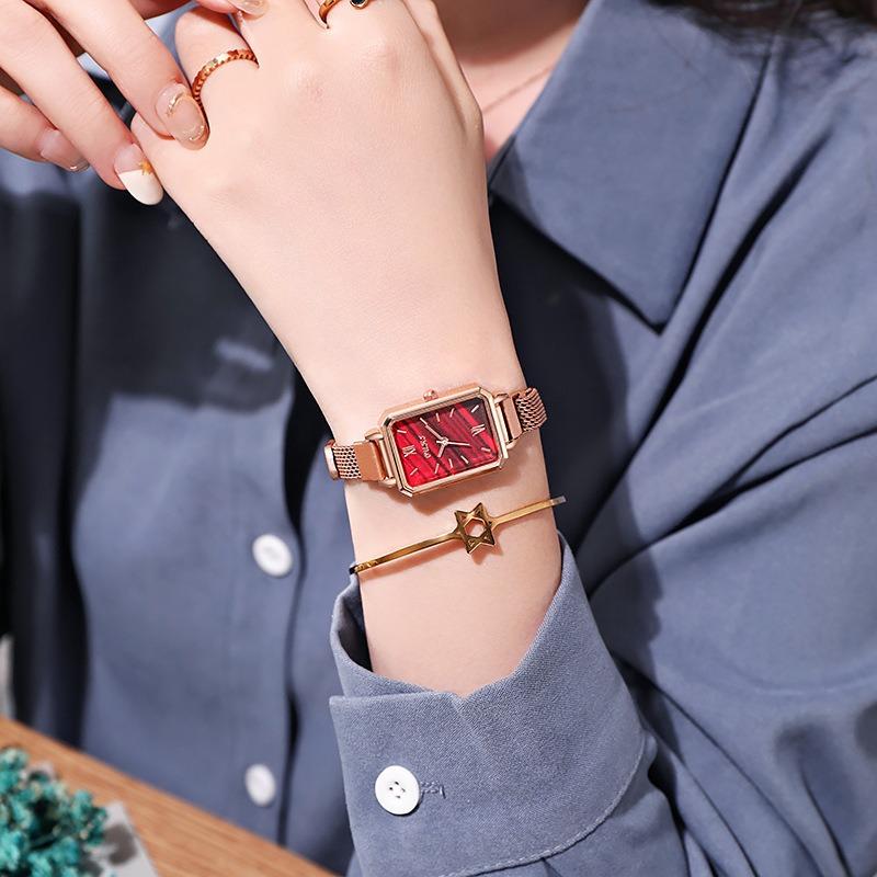 Retro Temperament Women's Watch Women's Watch, Small Square Watch Women's Watch Small Green