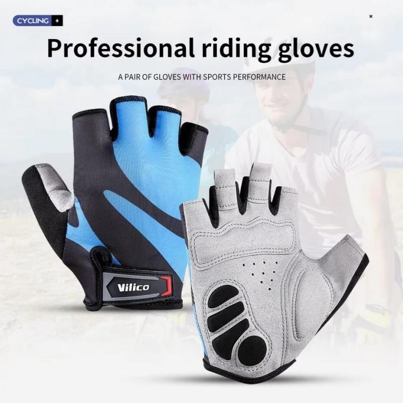 Sommer Professionelles Niveau Outdoor Halbfinger Fahrradhandschuhe Anti-Rutsch Verschleißfest Atmungsaktiv Bequem Fahrradhandschuhe