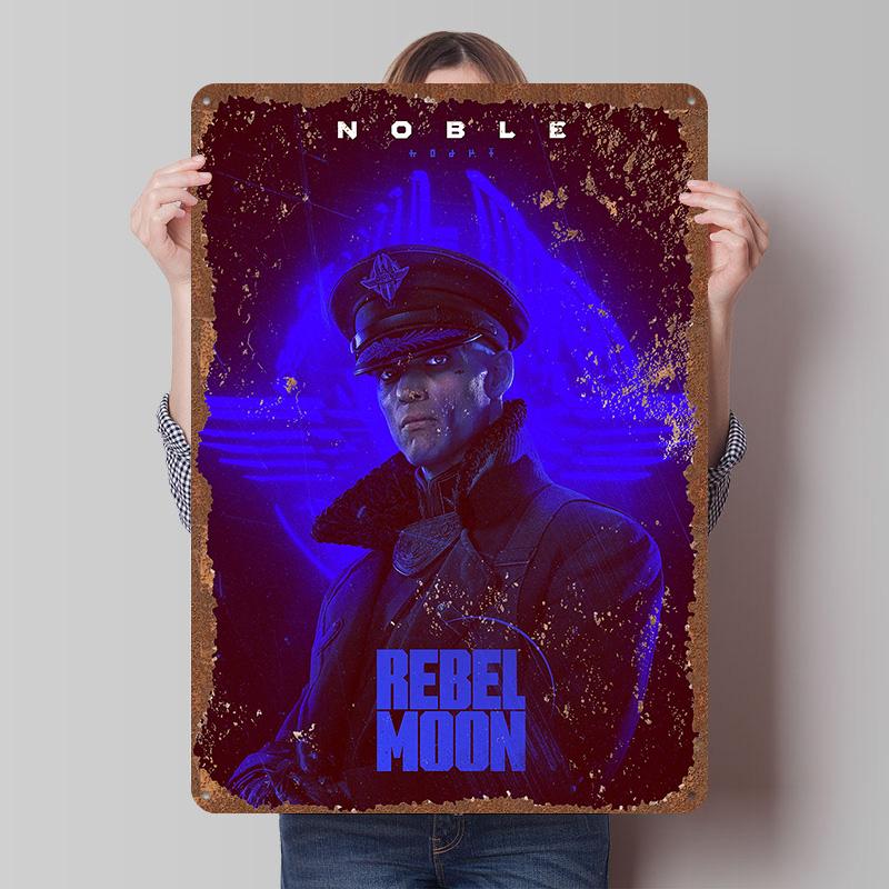 Rebel Moon Print Tinplate Posters Customizable Wall Art Retro Vintage Metal Tin Signs for Home and Decoration Gaming Desk Decor