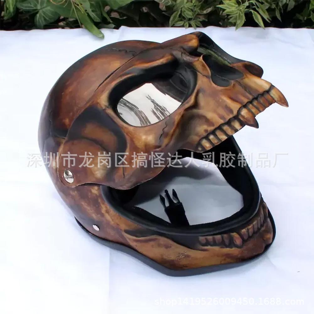 Halloween skull mask, movable skull headgear, full skull mask, dark movable skull head