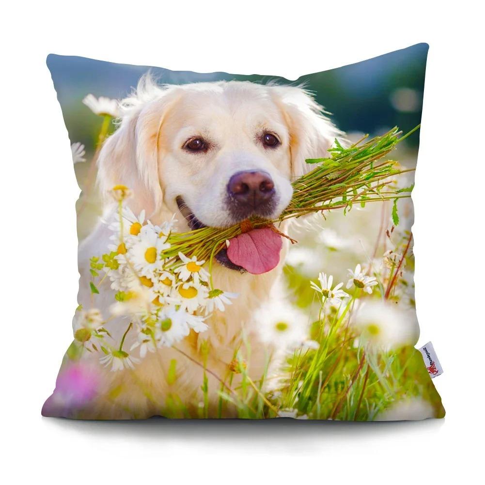 Home Decor Cute Dogs Prints: A Variety of Dog Designs Pattern Cushion Cover Suitable for Sofa Bedroom Car Pillow Cover