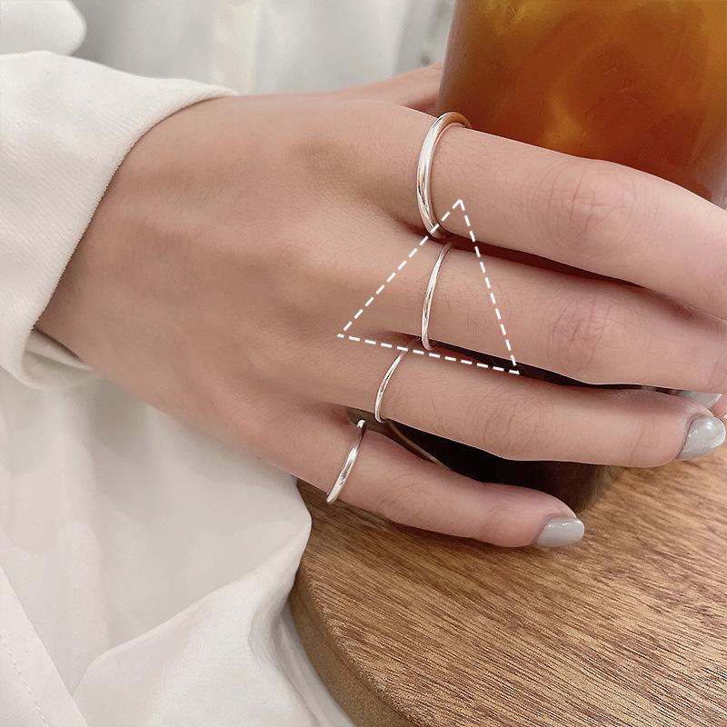

Минималистичное разомкнутое кольцо из серебра 925 пробы: Элегантный, устойчивый к выцветанию японский и корейский стиль для женщин Adjustable Open