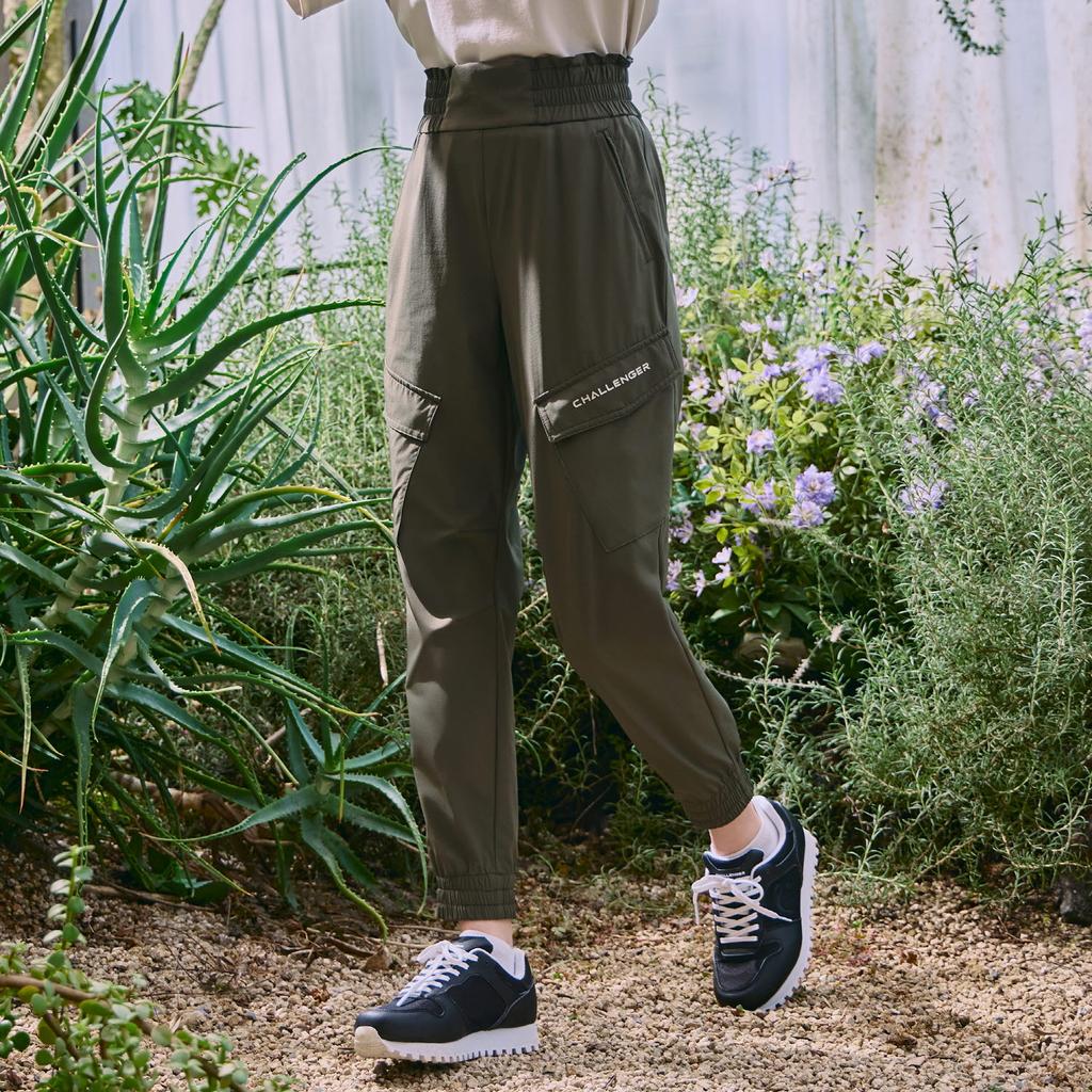 CHALLENGER Women'S High-Waisted Cargo Jogger Pants Khaki