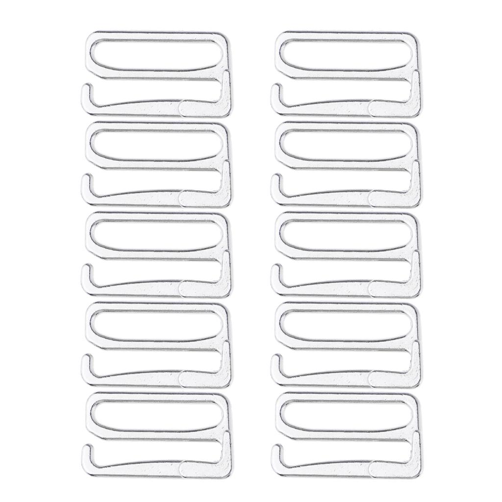 10x Metal Bra Strap Adjuster Sliders Hook for Sewing - Sliver, 26mm