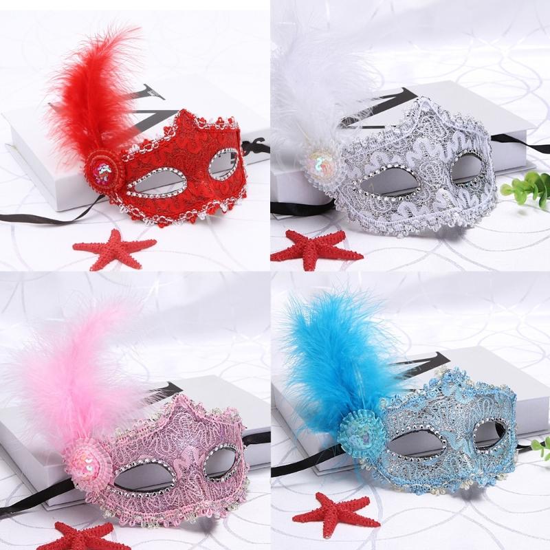 Costume Mask Feather Masquerade Mask Halloween Mardi Gras Cosplay Party Masque