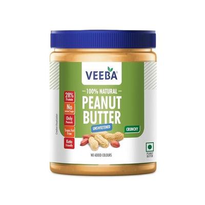 VEEBA Přírodní arašídové máslo Vysoký obsah bílkovin Přirozeně bez lepku Veganské Bez přidaných konzervantů Bez hydrogenovaného oleje Vhodné pro keto 100% arašídy 1 kg