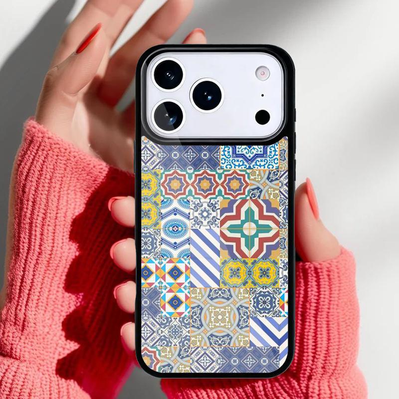 Moroccan Tiles Pattern soft Phone Case for iPhone 17 Air 16e 15 14 13 Pro Max Back Cover for 12 11 Pro Coque