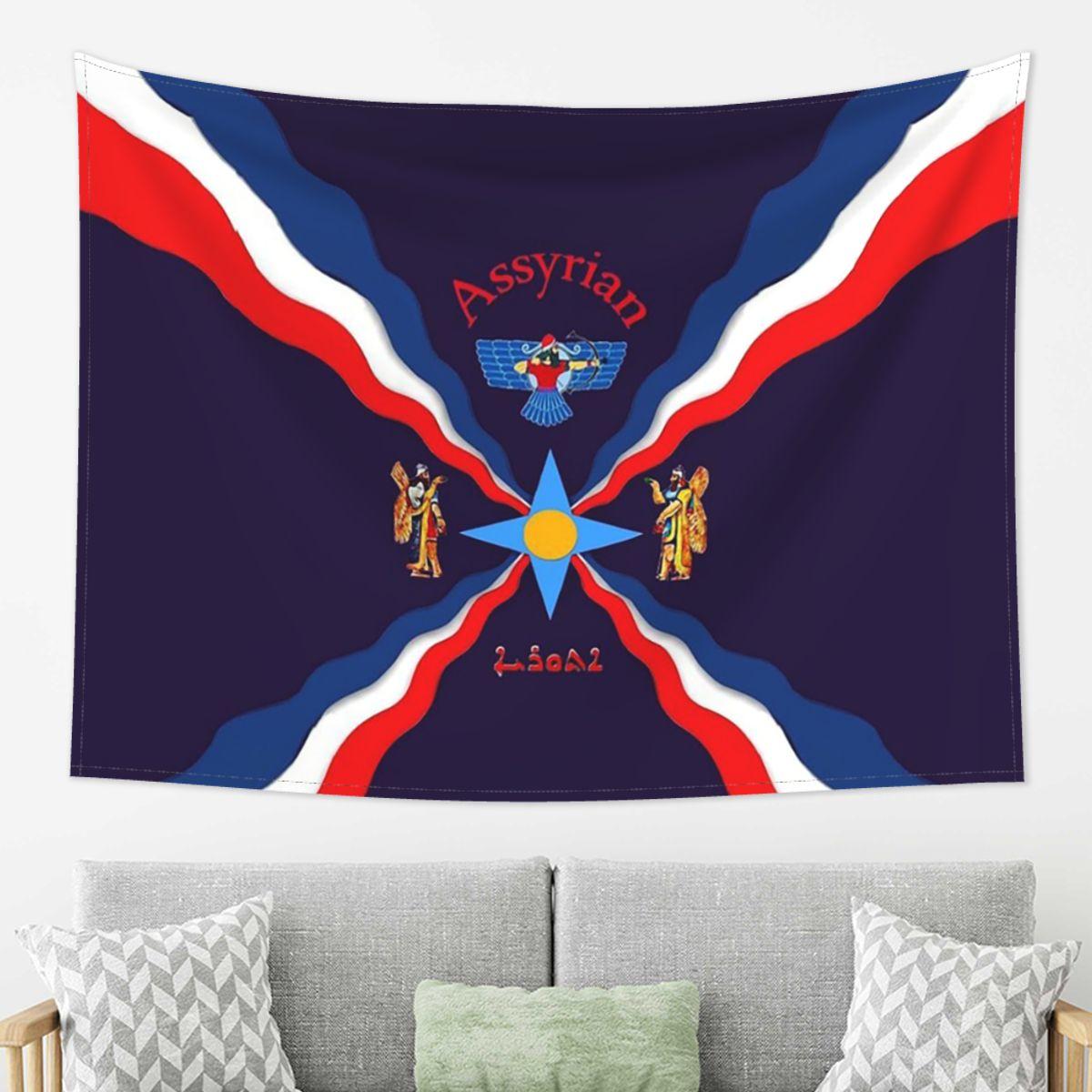 

Luxury Assyrian Suryoyo Flag Tapestry Wall Hanging Aesthetic Home Decoration Tapestries for Dorm Room 74x94cm(29x37in)