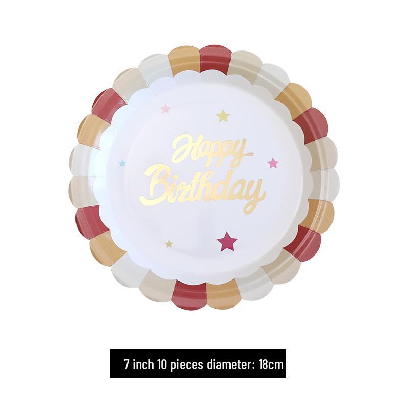 Kids' Party Disposable Tableware: Birthday Tablecloth, Cake Plates, and Dessert Table Decor