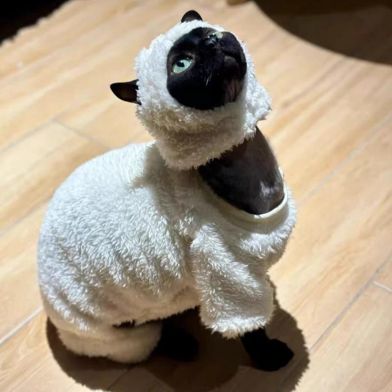 Cosplay Pecora Vestiti Gatto Fantasia Divertente Outfit Gatto Felpe Costume Animale Domestico Chat Travestimento Maglione Animali Accessori