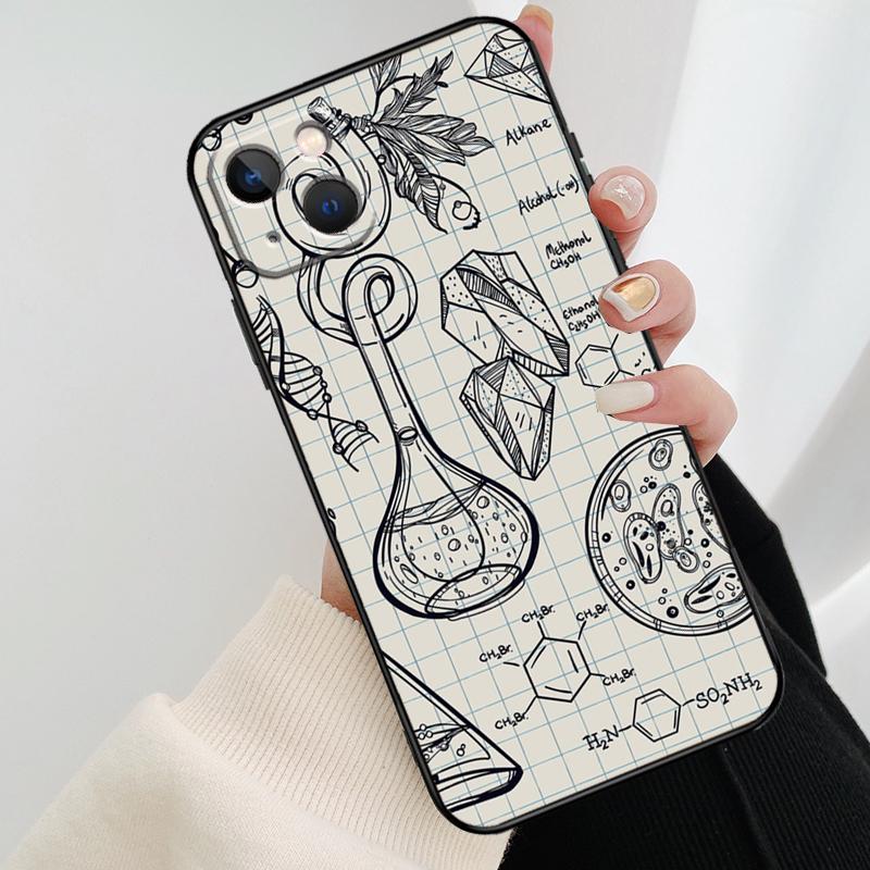 

Чехол для телефона в научном химическом стиле для iPhone 17 Pro Max 15 14 13 11 12 16 Pro Max mini 15 16 Plus 16e 17 Air Cover iPhone 14Pro MAX