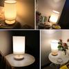 Table Lamp USB Charging Energy-efficient Eye-protective Dimmable Nightstand Lamp with Round Base for Home
