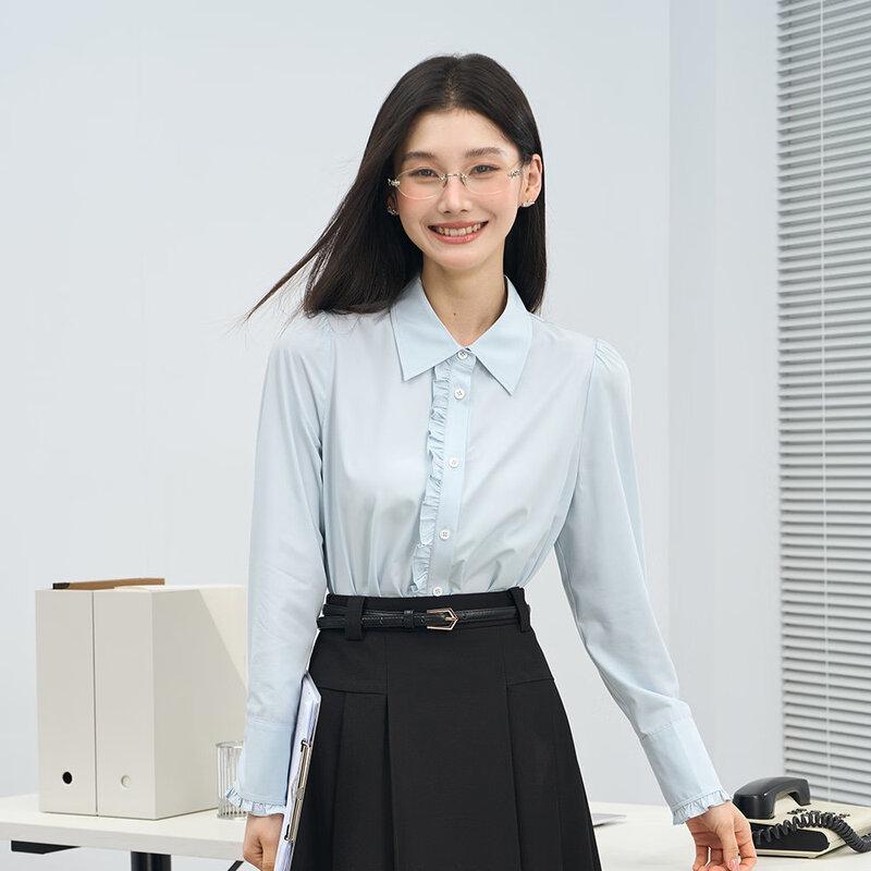 Women s Professional Blue Long-Sleeve Shirt S