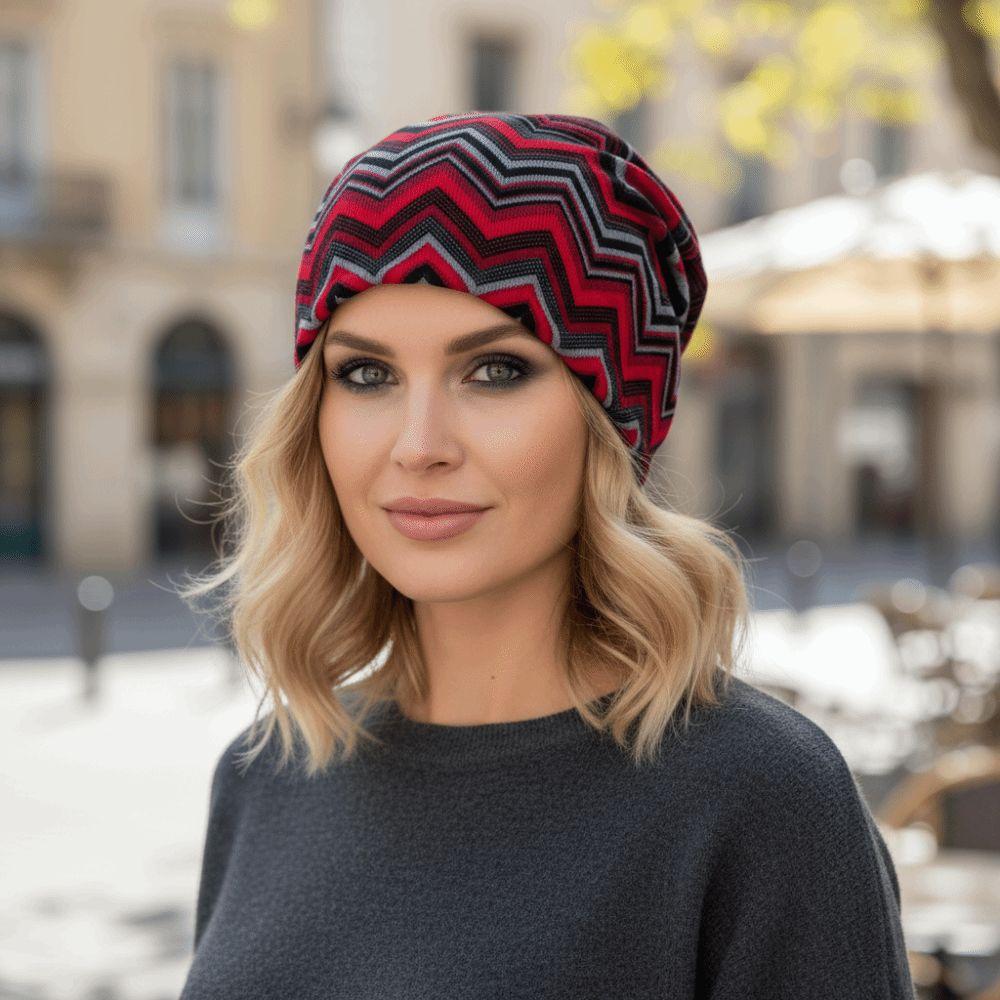 Contrasting Colors Pullover Hat Plaid Print Casual Hedging Cap Autumn and Winter