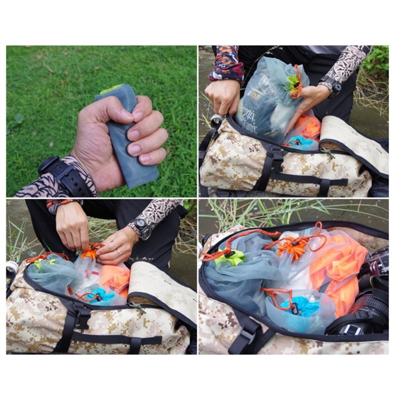 Travel Sports Storage Polyester Mesh Drawstring Bag Laundry Bag Mesh Stuff Sacks