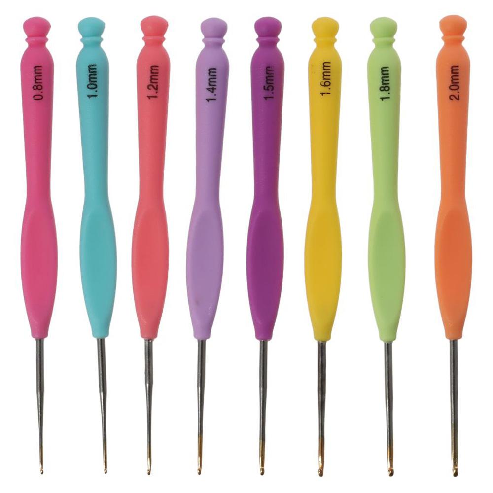 8Pcs 0.8mm-20mm Crochet Hooks Set As Shown In The Picture 0.8mm-20mm  for DIY Yarn Weaving Tools