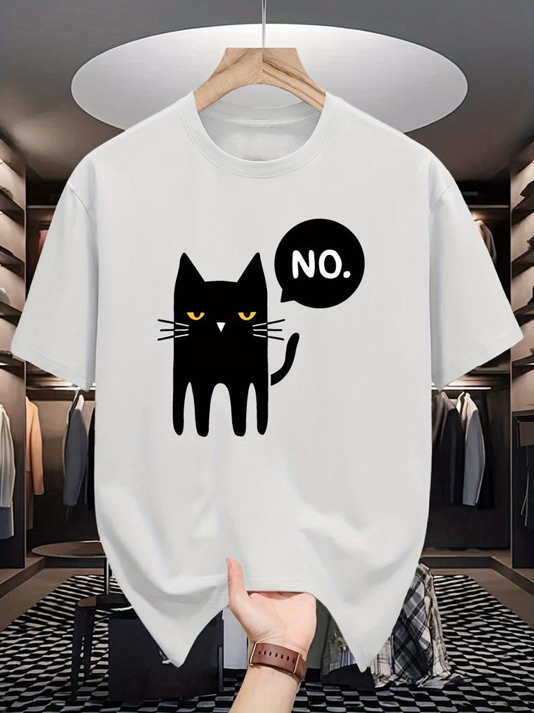 Unisexs Summer Fashion Cat Print Casual TShirt 100 Cotton Trendy Loose Short Sleeve HighQuality Versatile Top
