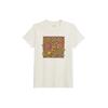 Ss24 Logo Floral Print Round Neck Short Sleeve T-Shirt Women Tops White CQ777-WHT