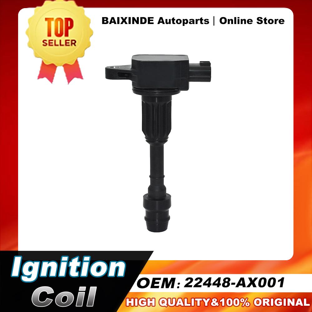 BAIXINDE1/4 PCS OEM 22448-AX001 22448AX001 22448-AX000 Ignition Coil For Nissan March Micra K12 Note E11 1.4 Accessories