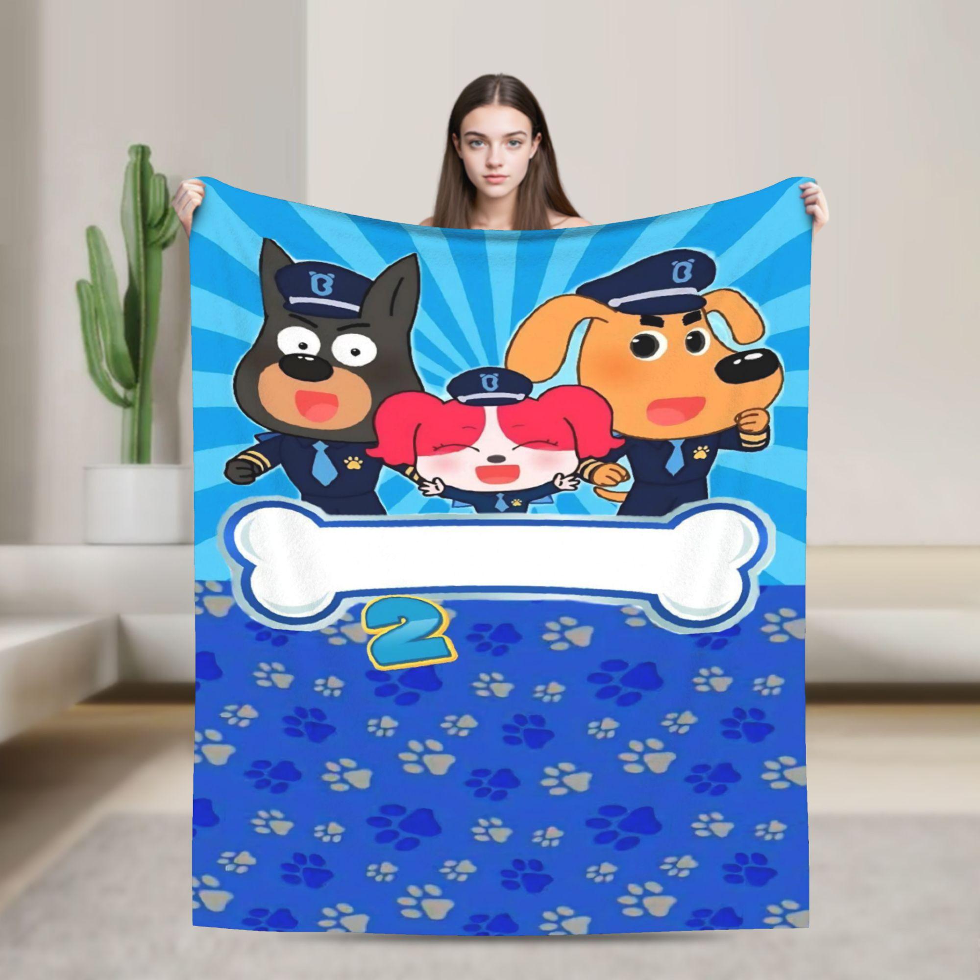 Sheriffs Labradors Blanket Quality Warm Throw Blanket Winter Girls Boys Outdoor Graphic Bedspread Size: 75*100cm, Weight: 230 GSM