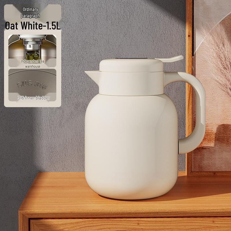 Large Capacity Insulated Stainless Steel Teapot with 316 Inner Liner - High Temperature Resistant for Home Use