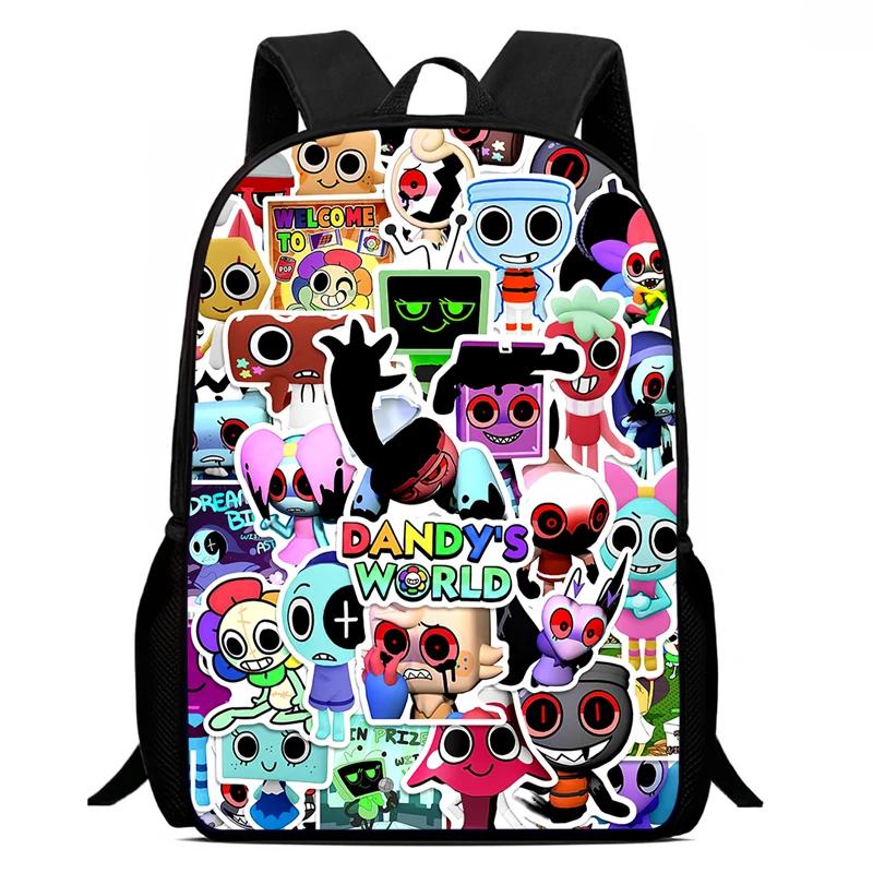 Cartoon Dandy Printed Child School Backpack with Lunch Bags Pencil Bags for Age 4-10 Kids,Light Weight Bookbags for Boys Girls