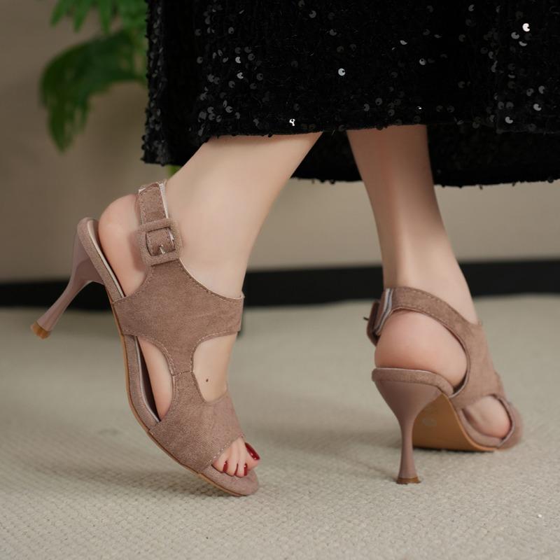Fashion High Heels Women Sandals Open Toe Shoes Elegant Woman Slippers 2025 New Summer Shoes Trend Dress Party Slingback Mujer Pumps