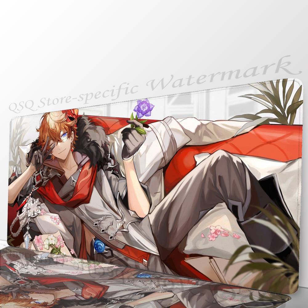 Tartaglia Anime G-genshin Impact Mousepad Non-slip Suitable For Office Computers Laptops E-sports Game Desk Mats XXL Keyboard