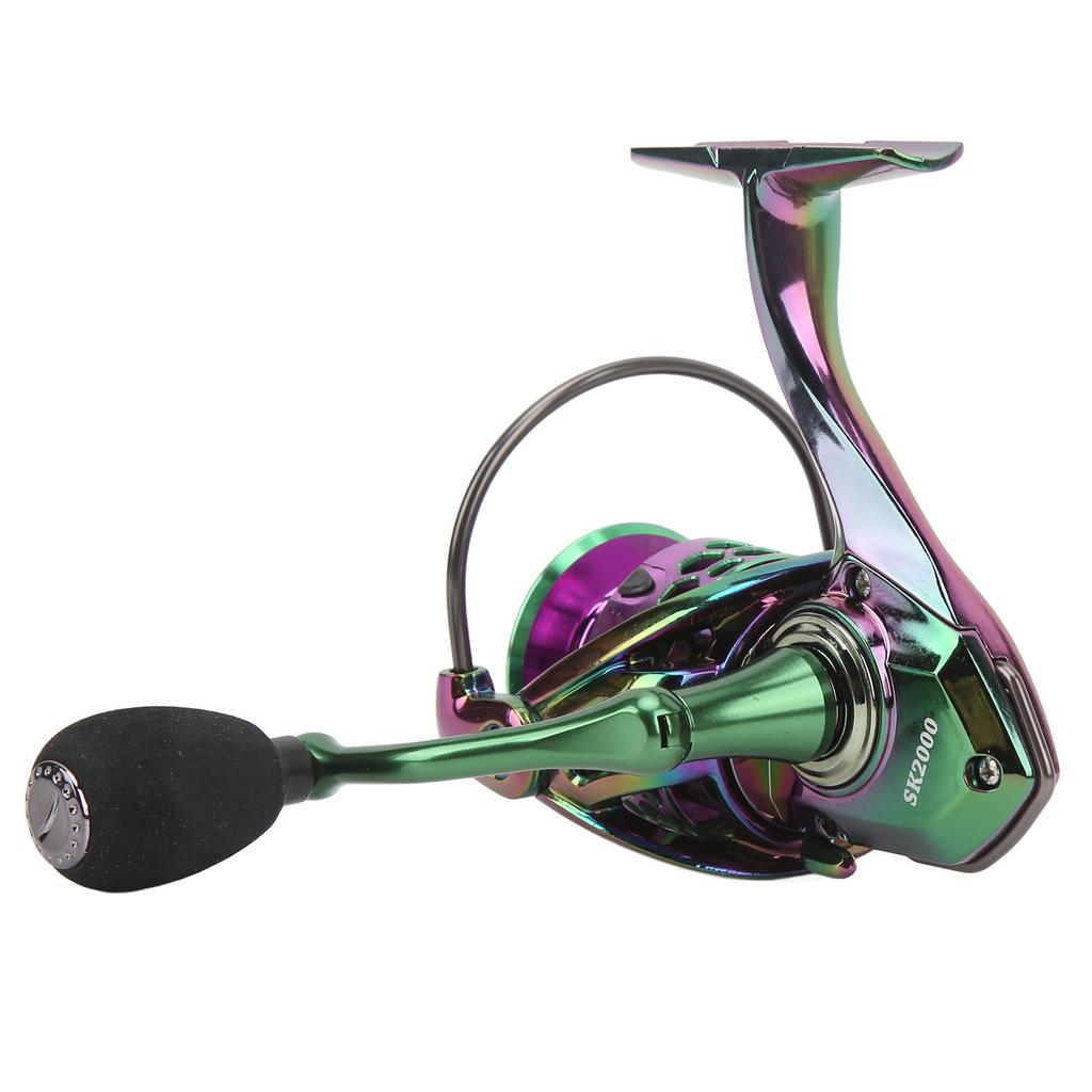Lure Spinning Reel Metal Spinning Fishing Wheel Gapless 5.0:1 Speed Ratio Fishing Reel for Freshwater Saltwater SK2000