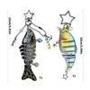 Realistic Multi Jointed Fishing Lure Key Ring Sturdy Alloy Plastic Construction Outdoor Fishing Gear Accessory