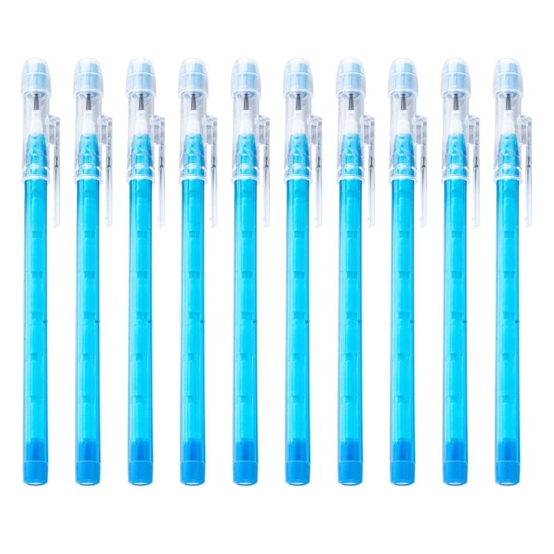 Stackable Pencils Popup Plastic Pencil with Eraser Top Multicolor Translucent Pencil Multipoint Not-Sharpening Pencil