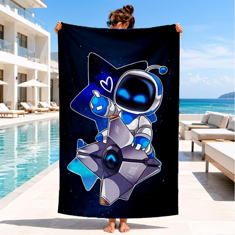 Underwater Adventure Robot Beach Towel, Super Soft Microfiber, Perfect Gift for Her/Him, Birthday, for Pool, Beach, Travel, Decor Beach Party