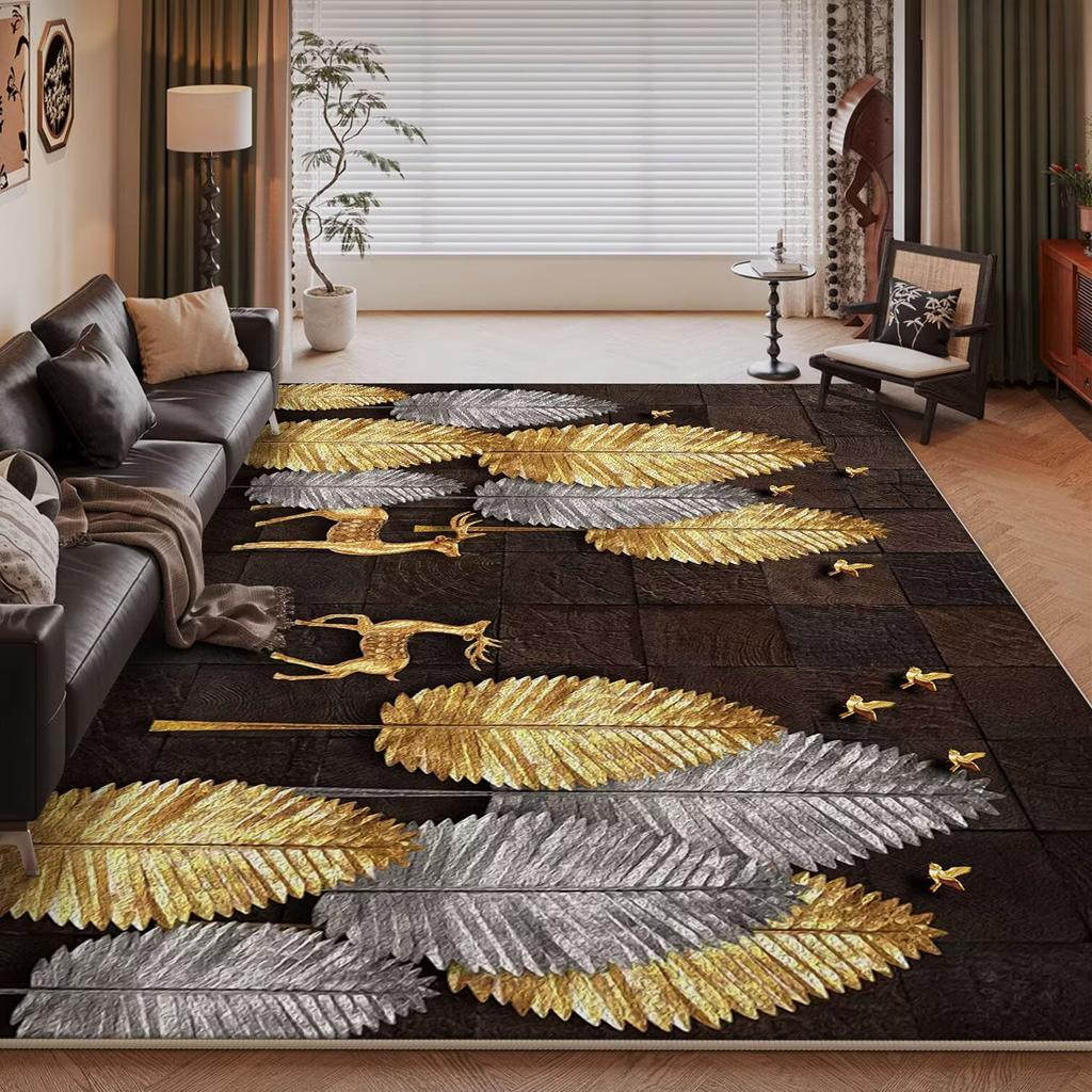 Alfombra Nórdica de Lujo Ligero para el Hogar, Dormitorio, Tamaño Grande, Floral Pastoral, Alfombras para Sala de Estar Lavables, Alfombra para Salón, Felpudos para Vestíbulo de Hotel