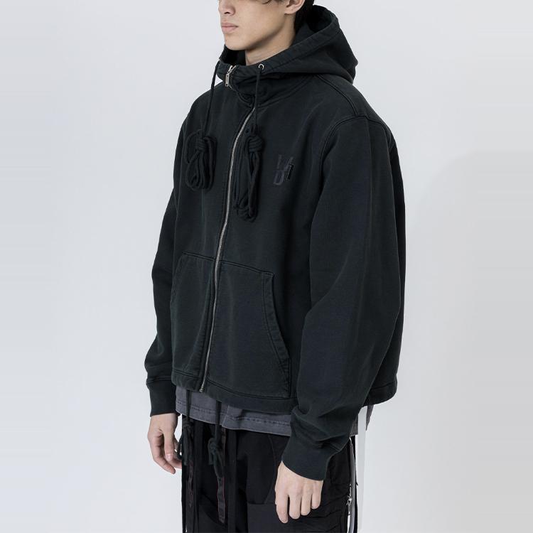WE11DONE Horror Movie Zip-Up Hoodie Black Unisex Tops WD-TH9-20-140-U-KK