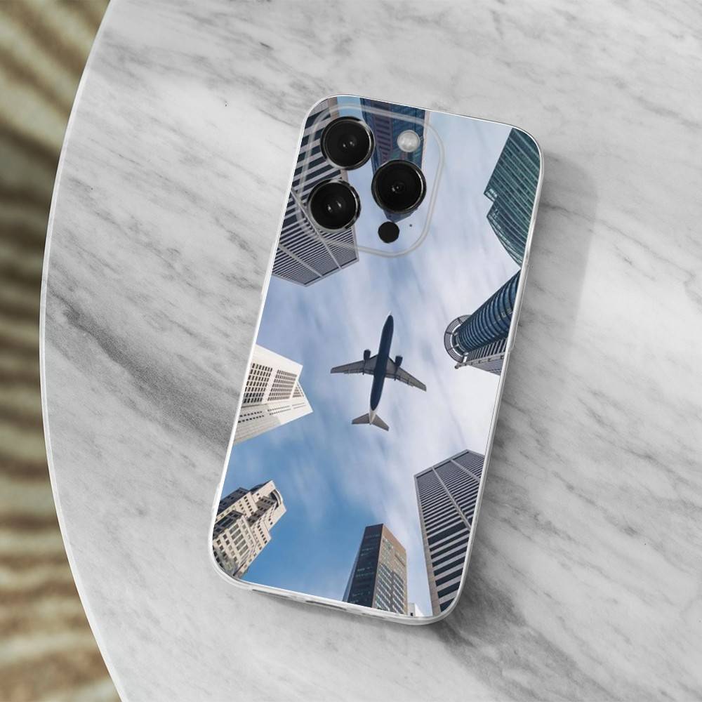 Airplane Art Plane Case For iPhone 17,11,12,13,16,14,15,Pro,Max,Plus,X,XS,XR,SE,Mini Transparent Soft Silicone