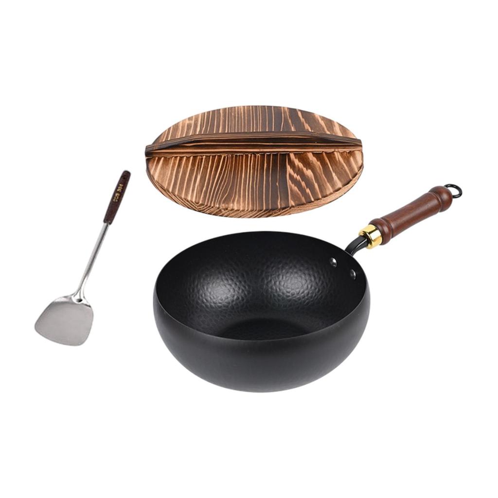 45 Inch Frying Pan, with Hanging Hook, Uncoated, Cookware for Kitchen, Home, Camping, Hotel