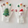 2025 Christmas Cartoon Plush Gloves Thicken Warm Snowman Xmas Tree Elk Winter Outdoor Elastic Five Finger Men Women Gloves