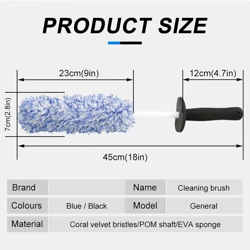 Non-Slip Car Wheels Brush Long Handle Wheel Details Cleaning Tool Plush Cleaning Brushs