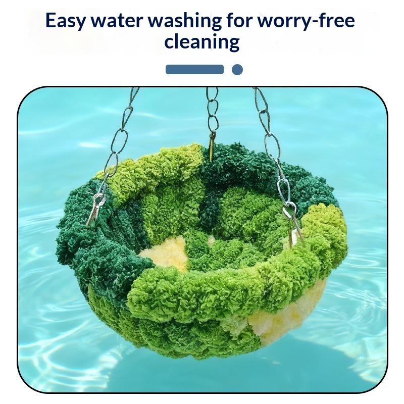 Bird Bed Hideout Warm Bird Hanging Hammock Thicken Bite Resistant Parrot Nest Comfortable Soft Bird Cage Swing Bird Cage
