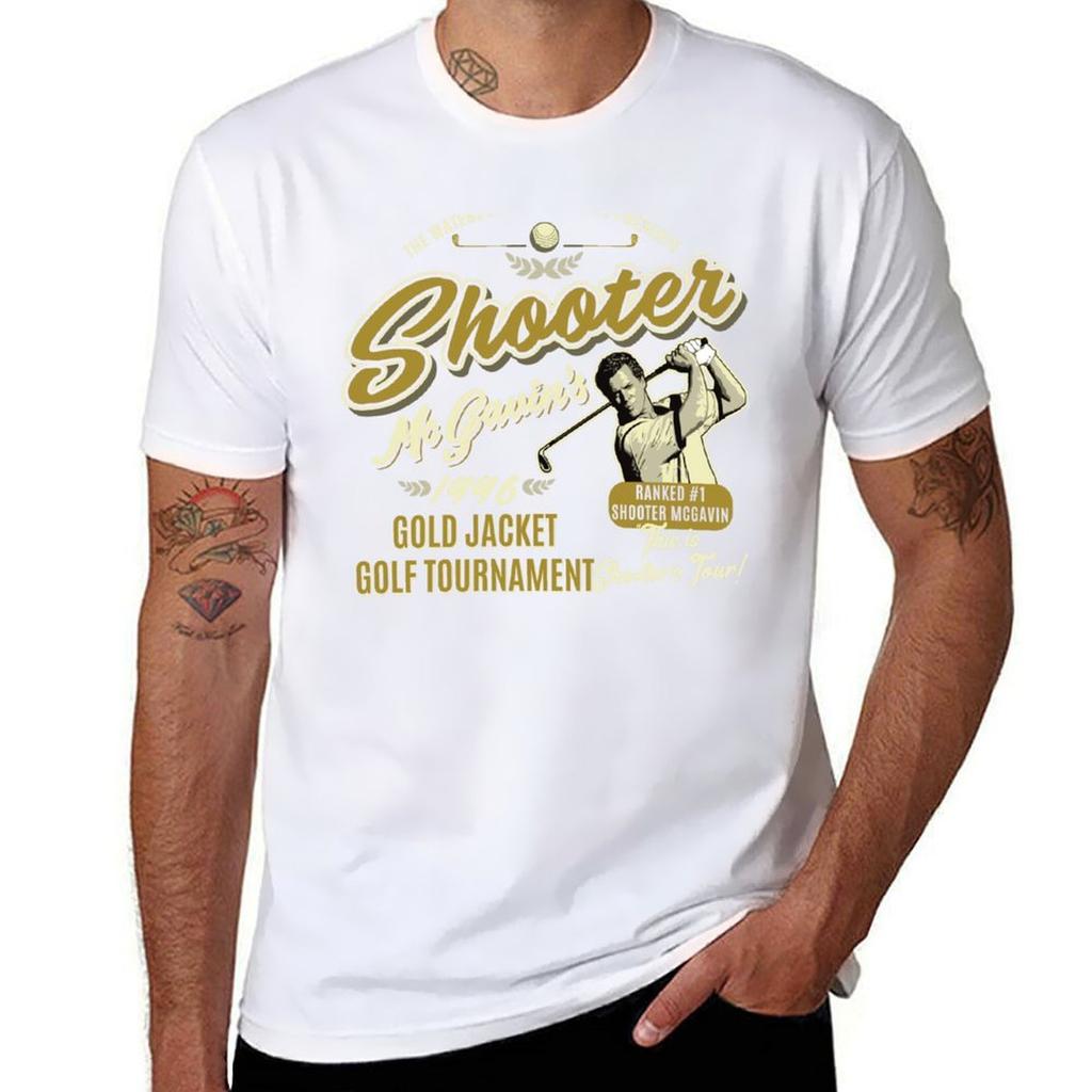 Shooter Mcgavin Gold Jacket Golf Tournaunisext Tshirt Comfortable Basic Crew Neck Tee