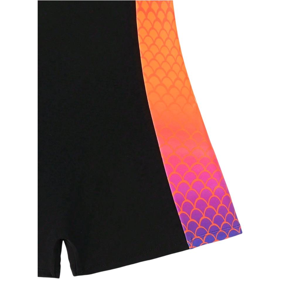 Women's Color-blocked Backless One-piece Swimsuit