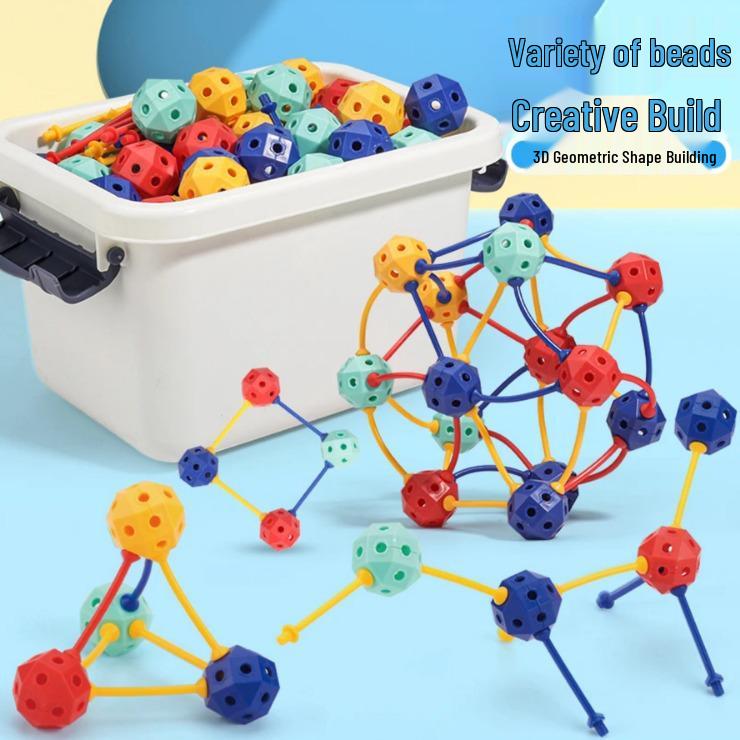 3D Geometric Bead Building Blocks: Educational Toy for Kids' Creativity